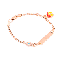 обзорное фото Золотой детский браслет с эмалью 025197 Детские золотые браслеты обзорное фото Золотой детский браслет с эмалью 025197  Детские золотые браслеты