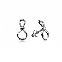 обзорное фото Серебряные серьги Бесконечность 026169  Серебряные серьги без вставок