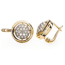 обзорное фото Золотые серьги с бриллиантами Margaret E0310  Золотые серьги с бриллиантами