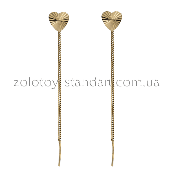 Серьги цепочки протяжки 100101 детальное изображение ювелирного изделия Виды золотых серег