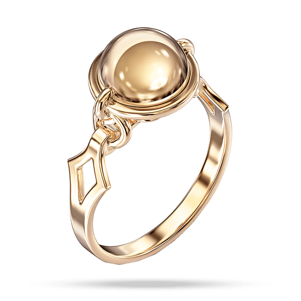 Золотое кольцо с шариком в круге и вырезом в форме ромба по бокам без вставок 040305 детальное изображение ювелирного изделия Золотые кольца без вставок Золотое кольцо с шариком в круге и вырезом в форме ромба по бокам без вставок 040305 детальное изображение ювелирного изделия Золотые кольца без вставок