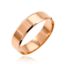 обзорное фото Обручальное кольцо из красного золота плоское 036724  Золотые кольца