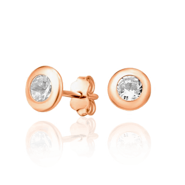 Сережки гвіздки з фіанітом в золоті 034235 детальне зображення ювелірного виробу Сережки гвіздки з фіанітом в золоті 034235 детальне зображення ювелірного виробу