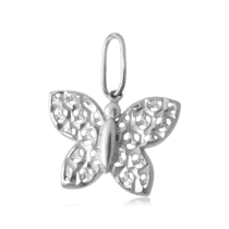оглядове фото Срібний кулон Метелик без вставок 024331