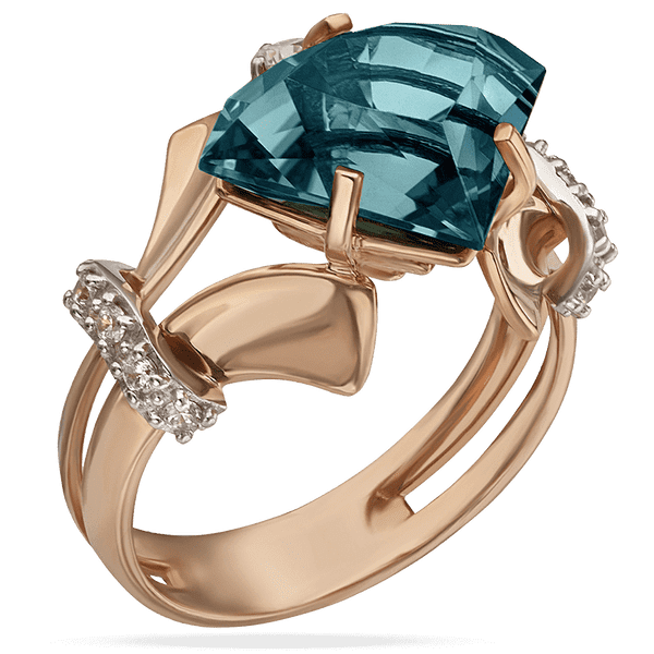 Золотое кольцо Сальса с топазом и фианитами 033961 детальное изображение ювелирного изделия Золотые кольца Золотое кольцо Сальса с топазом и фианитами 033961 детальное изображение ювелирного изделия Золотые кольца