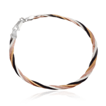 обзорное фото Серебряный браслет с плетением Коса 024892  Серебряные женские браслеты