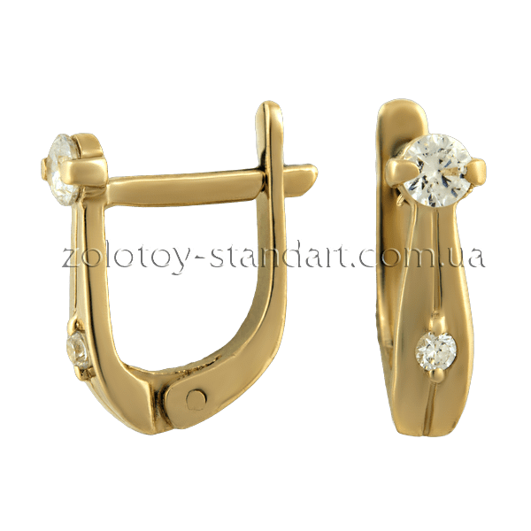 Золотые серьги 21194 детальное изображение ювелирного изделия Золотые серьги с фианитом Золотые серьги 21194 детальное изображение ювелирного изделия Золотые серьги с фианитом