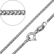 обзорное фото Серебряная цепочка Попкорн на шпрингельном замке 040236  Серебряные колье