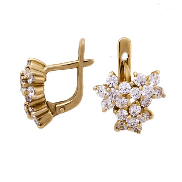 Золотые серьги с цирконием с-14-р детальное изображение ювелирного изделия Серьги с камнями Золотые серьги с цирконием с-14-р детальное изображение ювелирного изделия Серьги с камнями