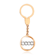 обзорное фото Золотой брелок логотип Ауди 036490 Брелок из золота обзорное фото Золотой брелок логотип Ауди 036490  Брелок из золота