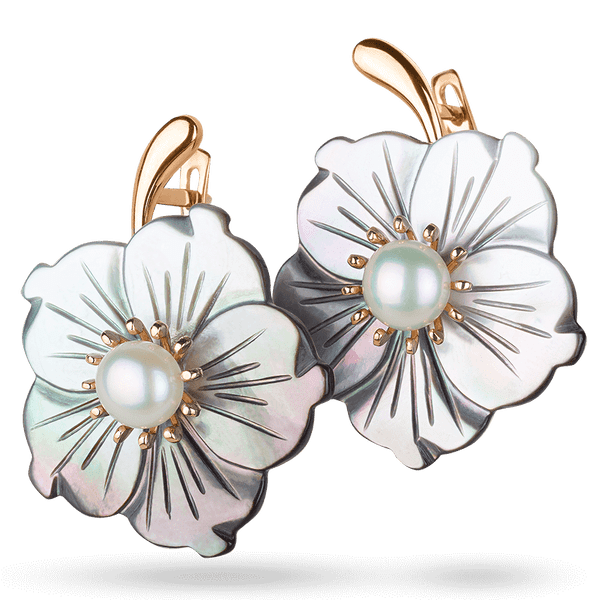 Золотые серьги с жемчугом и перламутром 509304 детальное изображение ювелирного изделия Золотые серьги с жемчугом Золотые серьги с жемчугом и перламутром 509304 детальное изображение ювелирного изделия Золотые серьги с жемчугом