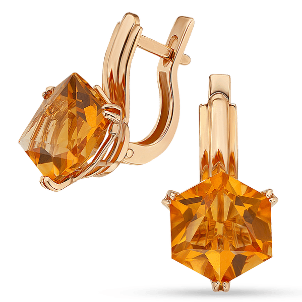 Классические золотые серьги с большим жёлтым цитрином 039304 детальное изображение ювелирного изделия Золотые серьги с цитрином Классические золотые серьги с большим жёлтым цитрином 039304 детальное изображение ювелирного изделия Золотые серьги с цитрином