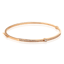 обзорное фото Жесткий золото браслет с камнями 034071 Золотые браслеты обзорное фото Жесткий золото браслет с камнями 034071  Золотые браслеты