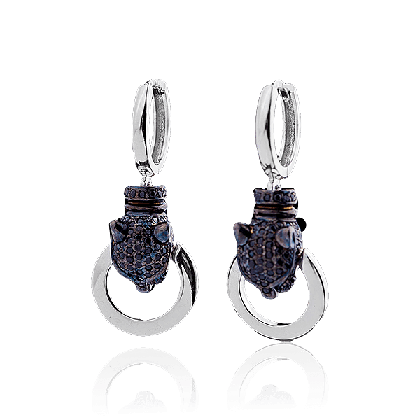 Серьги из белого золота пантера Серьги из белого золота пантера