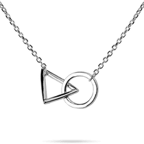 обзорное фото Колье из серебра с геометрическими фигурами без вставок и дополнительной цепочкой 039774 Серебряные колье обзорное фото Колье из серебра с геометрическими фигурами без вставок и дополнительной цепочкой 039774  Серебряные колье