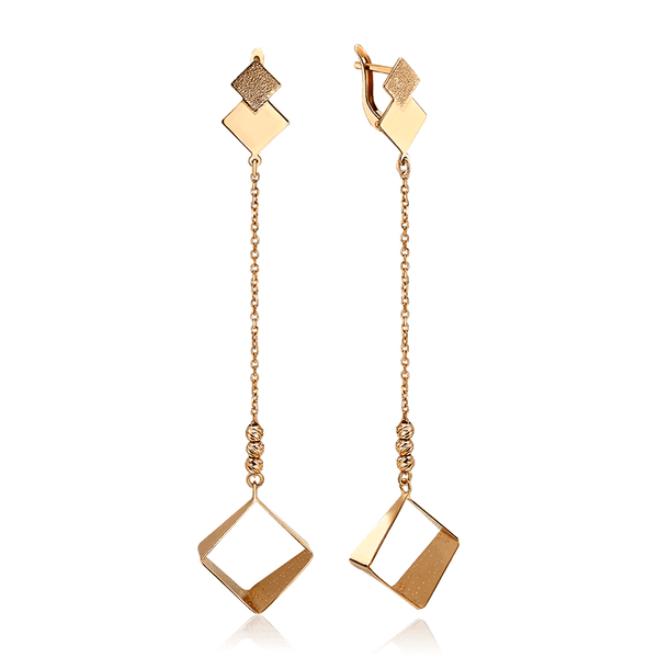 Женские золотые серьги цепочка с кубиком 035277 детальное изображение ювелирного изделия Золотые серьги Женские золотые серьги цепочка с кубиком 035277 детальное изображение ювелирного изделия Золотые серьги