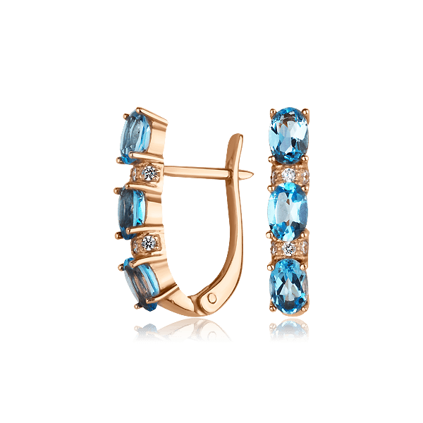 Золоті сережки з топазом 511691 детальне зображення ювелірного виробу Золоті сережки з топазом 511691 детальне зображення ювелірного виробу