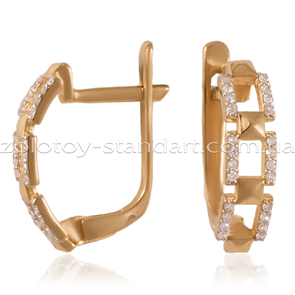Серьги с бриллиантом s21436 детальное изображение ювелирного изделия Золотые серьги с бриллиантами Серьги с бриллиантом s21436 детальное изображение ювелирного изделия Золотые серьги с бриллиантами