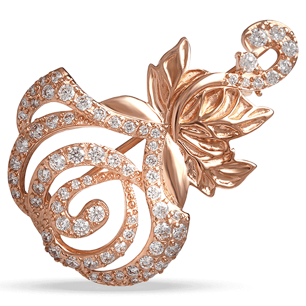 Золотая брошь Роза с фианитами 028512 детальное изображение ювелирного изделия Золотые броши Золотая брошь Роза с фианитами 028512 детальное изображение ювелирного изделия Золотые броши
