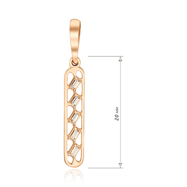 кулон золотой с прямоугольными фианитами кулон золотой с прямоугольными фианитами