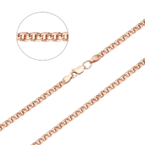 обзорное фото Цепь из красного золота плетения бисмарк с карабиновой застежкой 039483  Золотые цепочки плетение Бисмарк