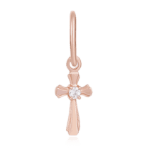 обзорное фото Позолоченный декоративный крест с фианитом 024791  Подвески с позолотой