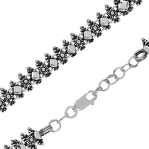 обзорное фото Серебряная цепочка с фантазийным плетением 026221  Серебряные цепочки