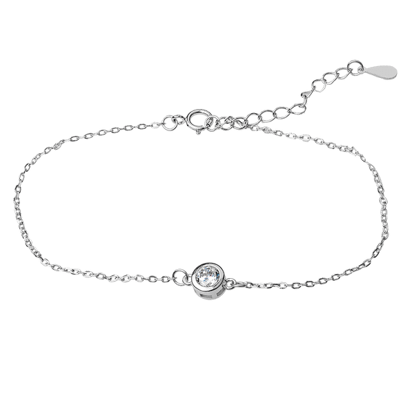 Серебряный браслет с одним белым фианитом 925 пробы 039675 детальное изображение ювелирного изделия Серебряные женские браслеты Серебряный браслет с одним белым фианитом 925 пробы 039675 детальное изображение ювелирного изделия Серебряные женские браслеты