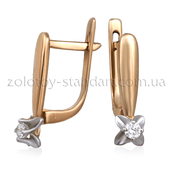 Золотые серьги с бриллиантом 21057 детальное изображение ювелирного изделия Золотые серьги с бриллиантами Золотые серьги с бриллиантом 21057 детальное изображение ювелирного изделия Золотые серьги с бриллиантами