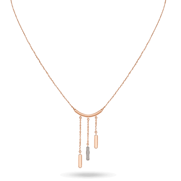 Золотое асимметричное колье "TWO.SIDES" с фианитами 041291 детальное изображение ювелирного изделия Золотые колье с камнями