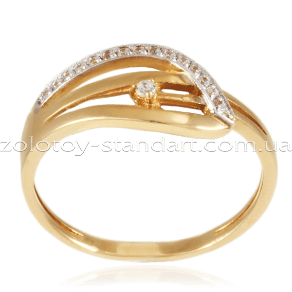 Золотое кольцо 12007 детальное изображение ювелирного изделия Золотые кольца с фианитом