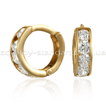 обзорное фото Детские золотые серьги кольца с цирконием 9208102 Серьги с камнями обзорное фото Детские золотые серьги кольца с цирконием 9208102  Серьги с камнями