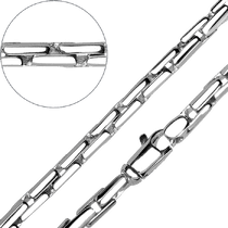 обзорное фото Стильный мужской браслет из белого золота 032131 Золотые браслеты без камней обзорное фото Стильный мужской браслет из белого золота 032131  Золотые браслеты без камней