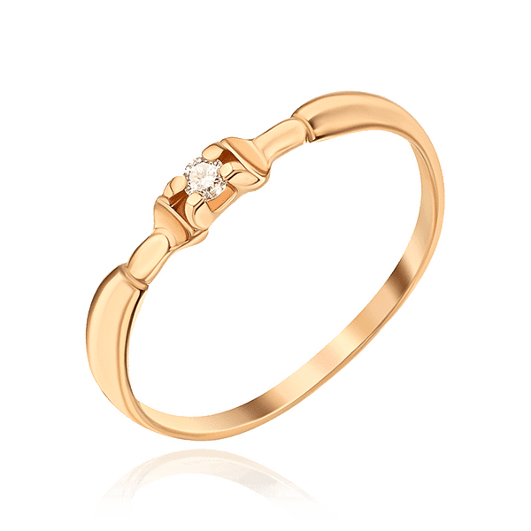 Кольцо из красного золота с бриллиантом 037036 детальное изображение ювелирного изделия Золотые кольца Кольцо из красного золота с бриллиантом 037036 детальное изображение ювелирного изделия Золотые кольца