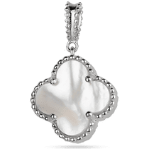 обзорное фото Серебряный подвес Клевер с перламутром 925 пробы 039360 Серебряные подвески со вставками обзорное фото Серебряный подвес Клевер с перламутром 925 пробы 039360  Серебряные подвески со вставками