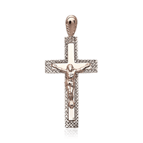 обзорное фото Золотой крестик с Распятием 028745 Крестики мужские обзорное фото Золотой крестик с Распятием 028745  Крестики мужские