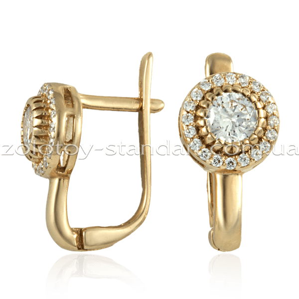 Золотые серьги 21251 детальное изображение ювелирного изделия Золотые серьги с фианитом Золотые серьги 21251 детальное изображение ювелирного изделия Золотые серьги с фианитом