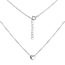 обзорное фото Серебряная цепочка с элегантным якорным плетением и сердцем на шпрингельной застежке 040152  Серебряные колье