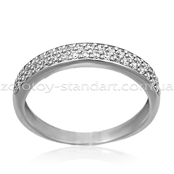 Золоте кільце з розсипом фіанітів 1198192 детальне зображення ювелірного виробу