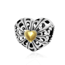 обзорное фото Серебряный подвес-шарм Сердце 025039  Серебряные подвесы-шармы (бусины)