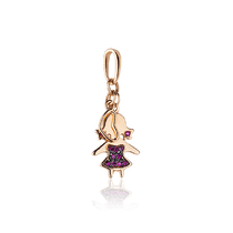 обзорное фото Золотой подвес Девочка с фианитами 028241  Золотые подвески с камнями