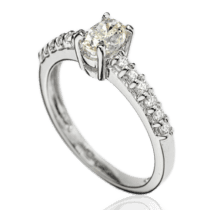 обзорное фото Кольцо с бриллиантами 023301  Золотые кольца для помолвки с бриллиантом