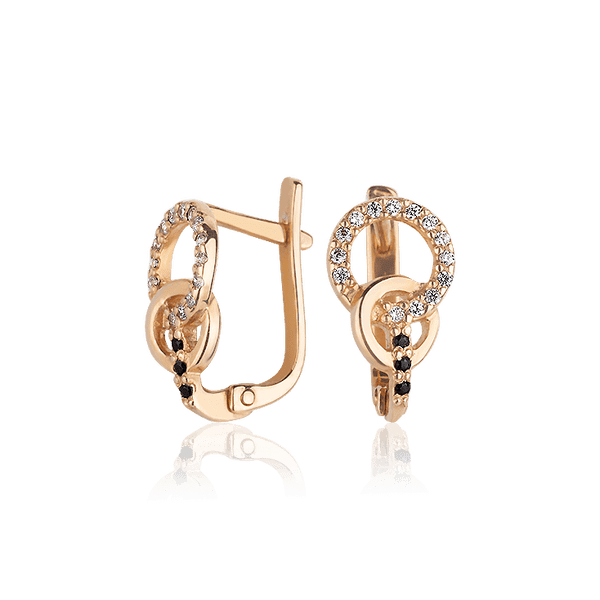 Золотые серьги с фианитами 028212 детальное изображение ювелирного изделия Золотые серьги с фианитом Золотые серьги с фианитами 028212 детальное изображение ювелирного изделия Золотые серьги с фианитом