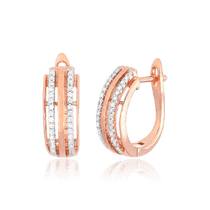 обзорное фото Позолоченные серьги с фианитами 031109  Серьги с позолотой