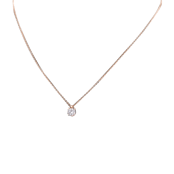 Золотое колье с фианитом 026527 фото Золотое колье с фианитом 026527 фото