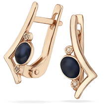 обзорное фото Золотые серьги с сапфирами и бриллиантами на английской застежке 039022 Золотые серьги с сапфиром обзорное фото Золотые серьги с сапфирами и бриллиантами на английской застежке 039022  Золотые серьги с сапфиром