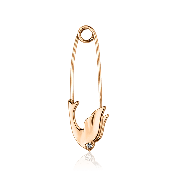 Золота шпилька з фіанітом 028040 детальне зображення ювелірного виробу Золота шпилька з фіанітом 028040 детальне зображення ювелірного виробу