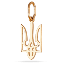обзорное фото Золотой кулон Тризуб, Герб Украины 037423  Золотые подвески без камней