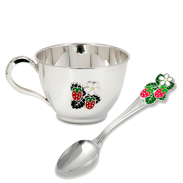 Детский набор серебряная чашка и ложка Земляника 031942 детальное изображение ювелирного изделия Серебряный детские наборы посуды Детский набор серебряная чашка и ложка Земляника 031942 детальное изображение ювелирного изделия Серебряный детские наборы посуды