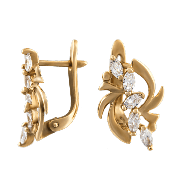 Золотые серьги с цирконием 552710 детальное изображение ювелирного изделия Золотые серьги с фианитом Золотые серьги с цирконием 552710 детальное изображение ювелирного изделия Золотые серьги с фианитом